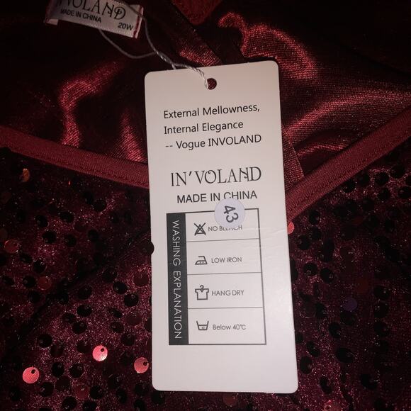 In’Voland Red Sequin Shift Dress Women’s Plus Size 20W Christmas New Year Party - Picture 9 of 11